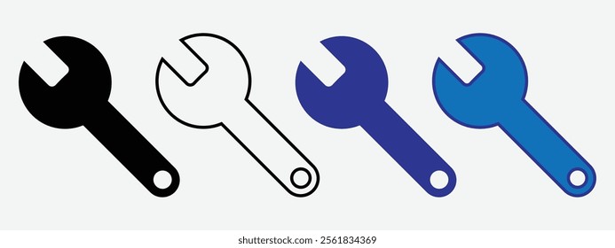 Wrench Icon Vector.  repair icon. tools icon vector. Repair Tool Vector Illustration. Wrench and screwdriver. support, Service.