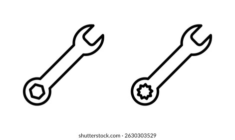 Icono de la llave inglesa. Vector de reparación. signo y símbolo de herramientas
