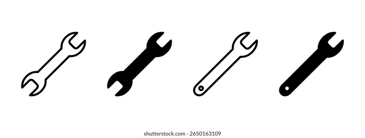 Icono de la llave inglesa. Vector de reparación. signo y símbolo de herramientas