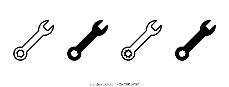 Icono de la llave inglesa. Vector de reparación. signo y símbolo de herramientas