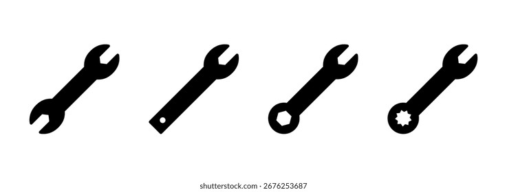 Icono de la llave inglesa. Vector de reparación. signo y símbolo de herramientas