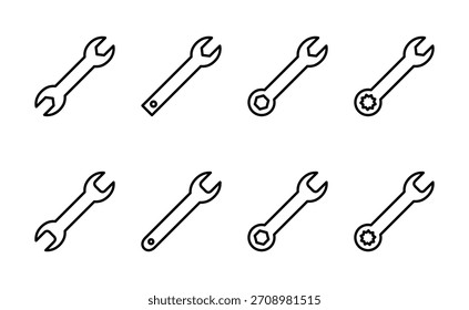Icono de la llave inglesa. Vector de reparación. signo y símbolo de herramientas