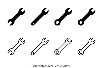 Icono de la llave inglesa. Vector de reparación. signo y símbolo de herramientas