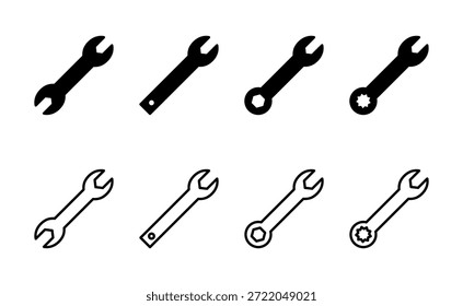 Icono de la llave inglesa. Vector de reparación. signo y símbolo de herramientas