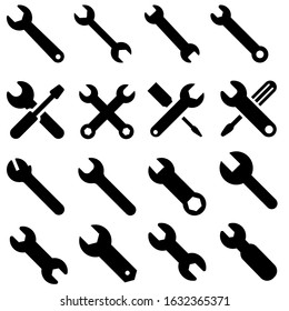 Wrench icon vector set. instrumental illustration sign. repairs symbol.