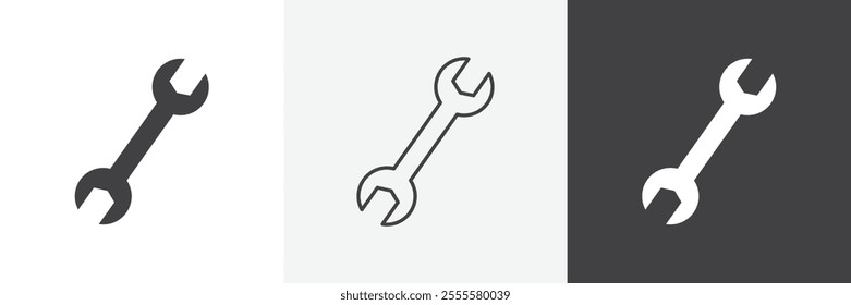 Wrench icon vector set for ui designs