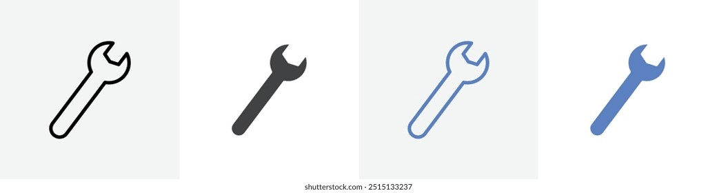 wrench icon vector set use for web ui or app