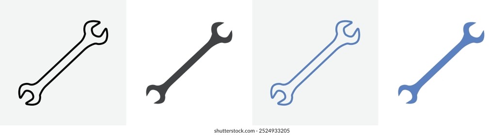 ícone de chave inglesa vetor set use for web