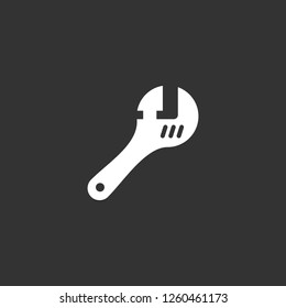 wrench icon vector. wrench sign on black background. wrench icon for web and app