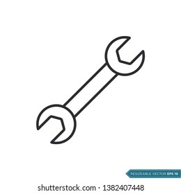 Wrench Icon Vector Template Logo Design