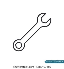 Wrench Icon Vector Template Logo Design