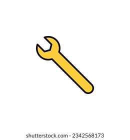 Schraubenschlüssel-Vektorgrafik für Web- und Mobile-App. Reparatursymbol. Werkzeugzeichen und Symbol