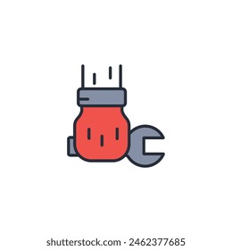 Wrench icon. vector.Editable stroke.linear style sign for use web design,logo.Symbol illustration.