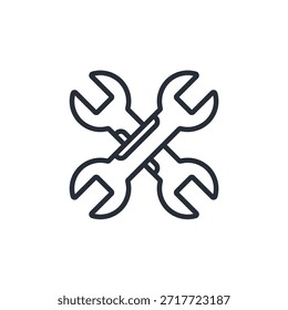 icono de llave inglesa. Vector. Trazo editable. signo de estilo lineal para uso Diseño web, logotipo. Ilustración de símbolo.