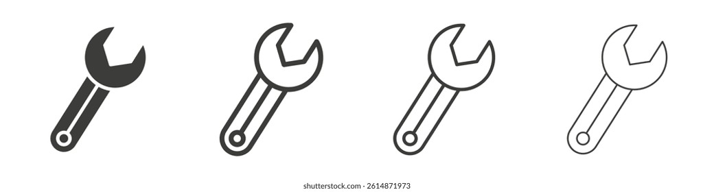 Wrench icon vectors collection for website UI designs