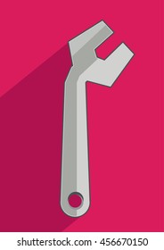wrench Icon violet flat design