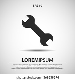 wrench icon for web and mobile. flat design style