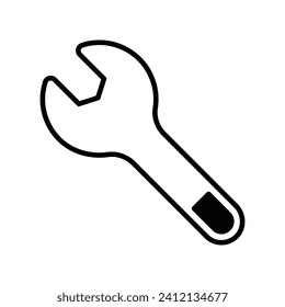 Icono de llave inglesa con ilustración de material vectorial de fondo blanco