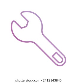 wrench icon with white background vector stock illustration