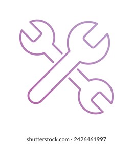 wrench icon with white background vector stock illustration