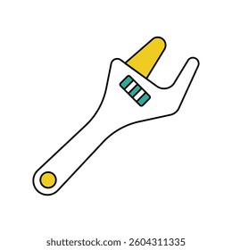 wrench icon with white background vector stock illustration