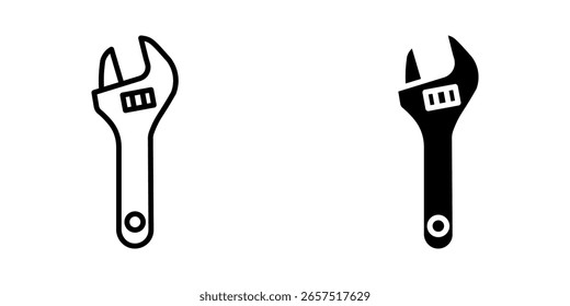 Icono de llave inglesa sobre fondo blanco