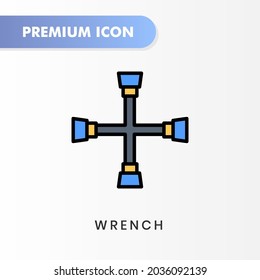 icono de llave para tu diseño de sitio web, logotipo, aplicación, interfaz de usuario. Ilustración gráfica vectorial y trazo editable. diseño de color lineal con icono francés.