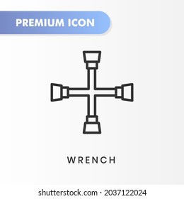 wrench icon for your website design, logo, app, UI. Vector graphics illustration and editable stroke. wrench icon outline design.
