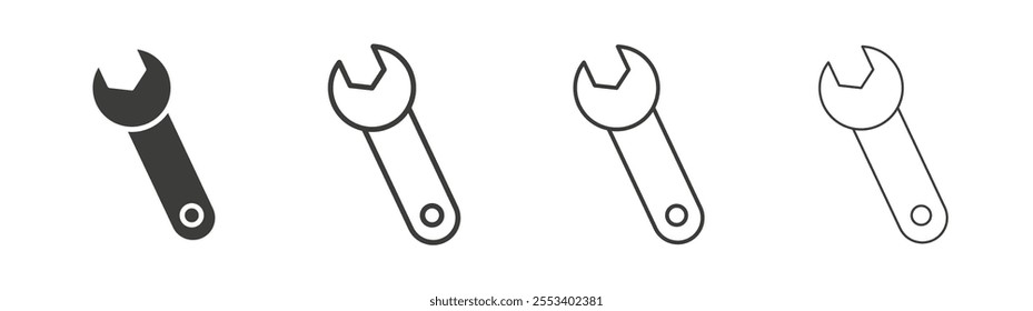 Wrench icons collection. vector set in black color