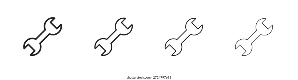 Iconos de llave de línea de colección de Vector. Icono de Vector perfecto de píxeles