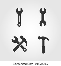 Conjunto de iconos de llave, diseño plano