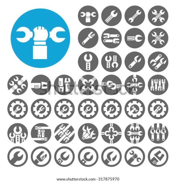 Wrench icons set.\
Illustration EPS10