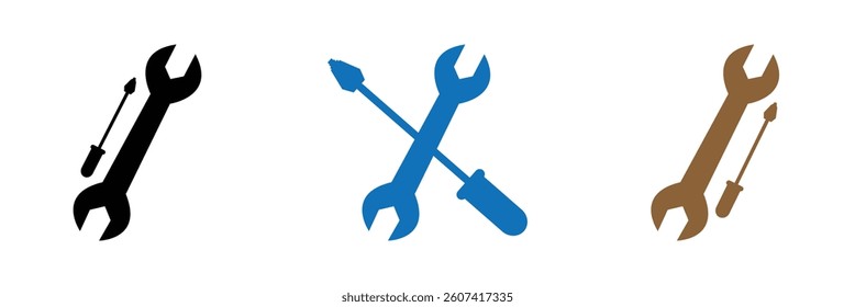 Wrench icons set. repair icon. tools sign and symbol . Vector Illustration .EPS 10 .