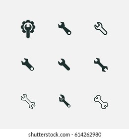 wrench icons set vector