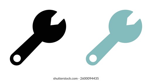 Wrench icons in solid black and outlined style