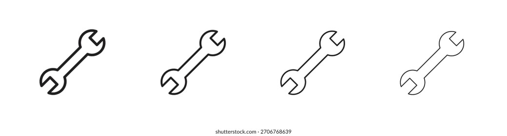Elementos de Vector de símbolos de llave inglesa para Web de infografía