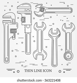 wrench icons vector drawing image graphic art jpg jpeg think line