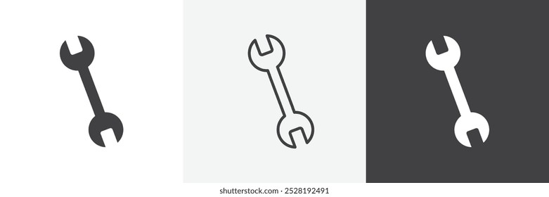 ícone de chave inglesa.Moderna moderna ilustração vetorial linear plana sobre fundo branco.