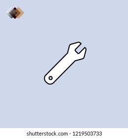 Wrench icon.Vector illustration Logo flat design gray icon isolated on gray background