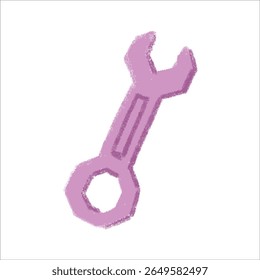 Wrench Illustration with crayon style editable for cards, poster decorations, t-shirt prints, stickers, icons and others