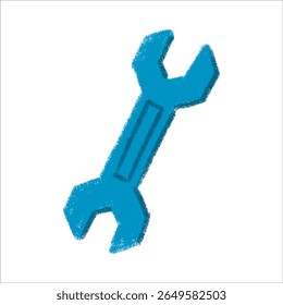Wrench Illustration with crayon style editable for cards, poster decorations, t-shirt prints, stickers, icons and others