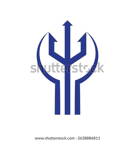 wrench with inside triton icon logo design illustration