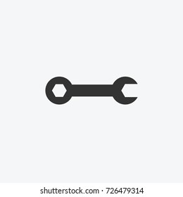 Wrench isolated flat web mobile icon. Vector graphic illustration. Logo