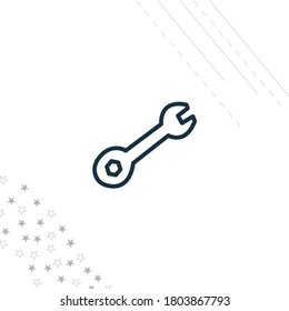 Wrench isolated line icon for web and mobile