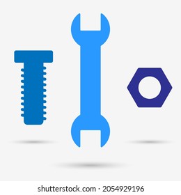Wrench isolated object. Vector illustration.