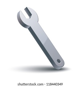 Llave aislada en fondo blanco, icono vector.