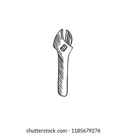 wrench isolated on white background, vector illustration