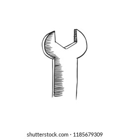 wrench isolated on white background, vector illustration