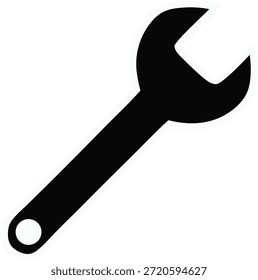 Llave inglesa aislada en el fondo blanco.
