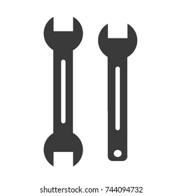Wrench isolated on white background. Doodle style. Design, print, logo, decor, textile, paper.